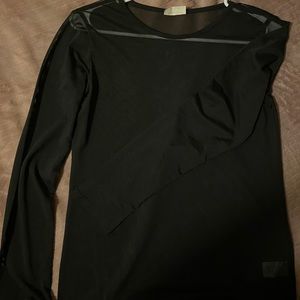 All black see through long sleeve
